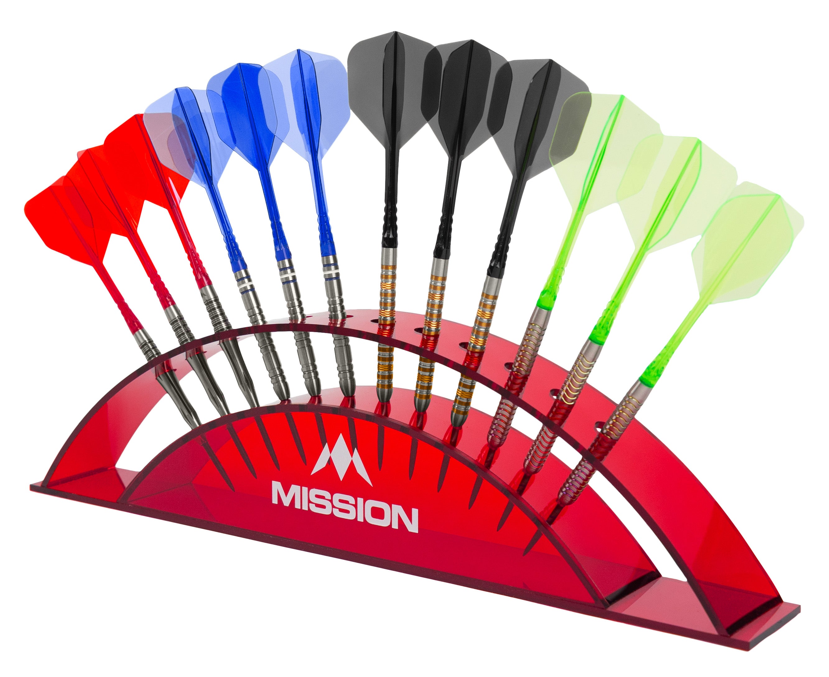 Mission Station 12 - holds 12 darts - Acrylic Darts Display Arc