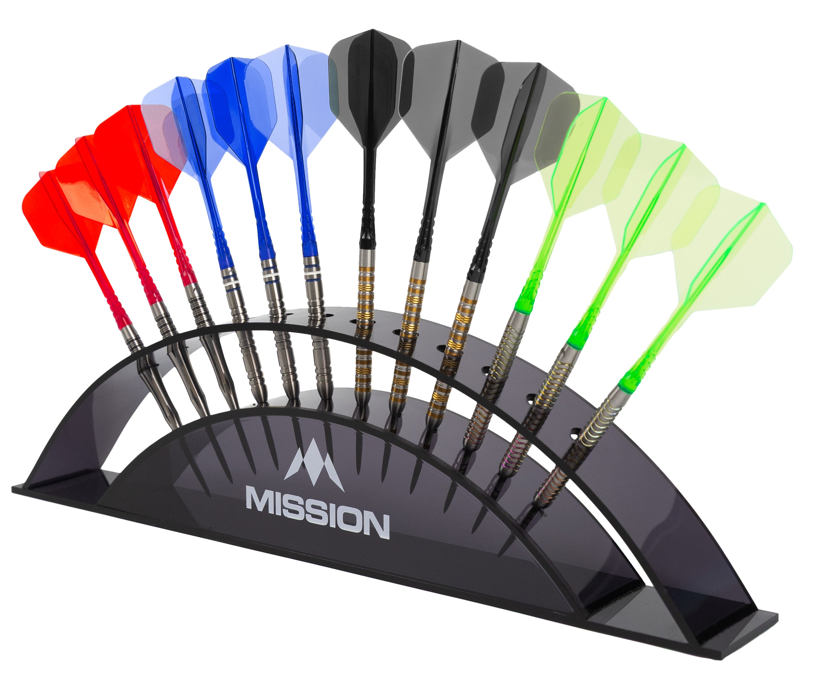 Mission Station 12 - holds 12 darts - Acrylic Darts Display Arc