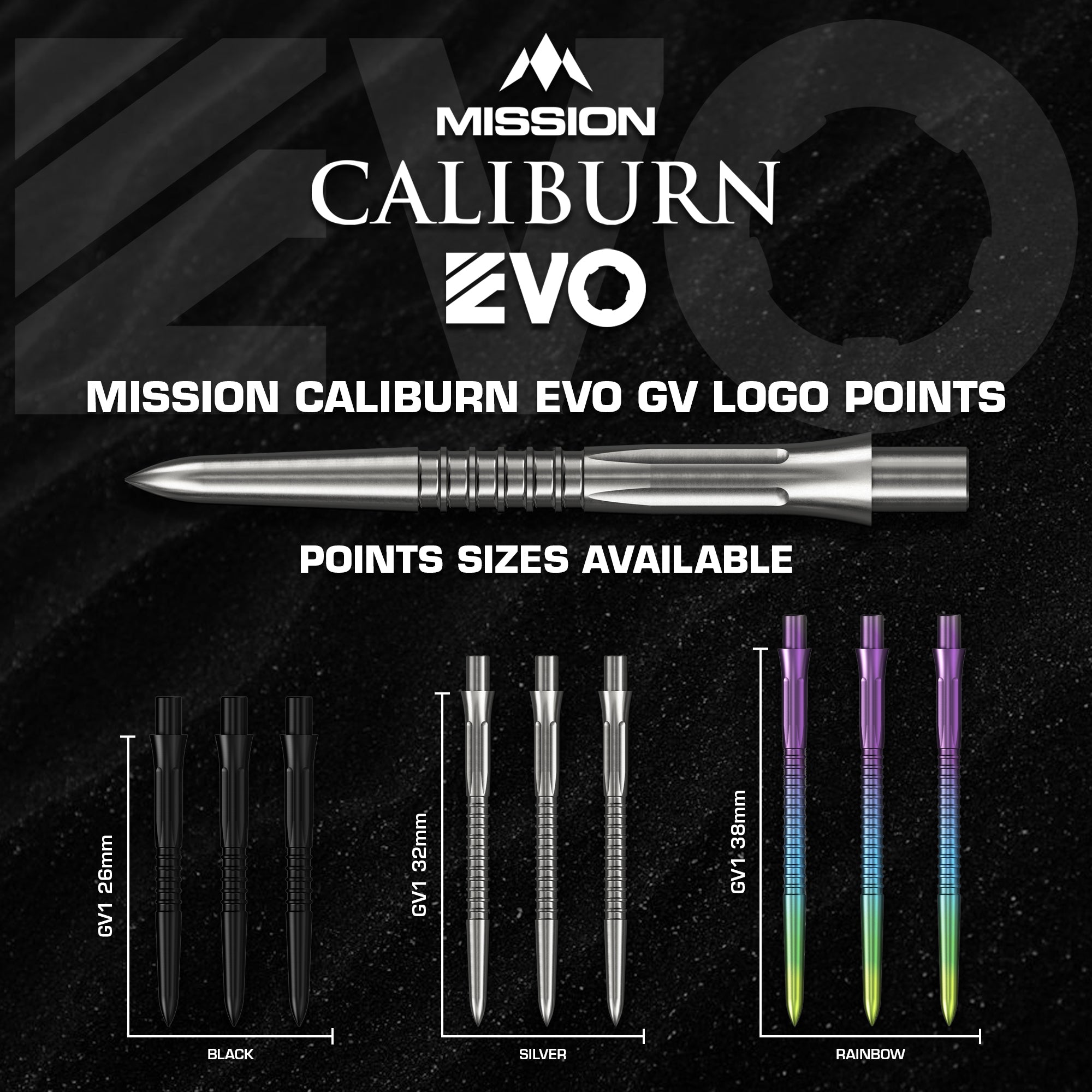 Mission Caliburn Evo Dart Points - GV1