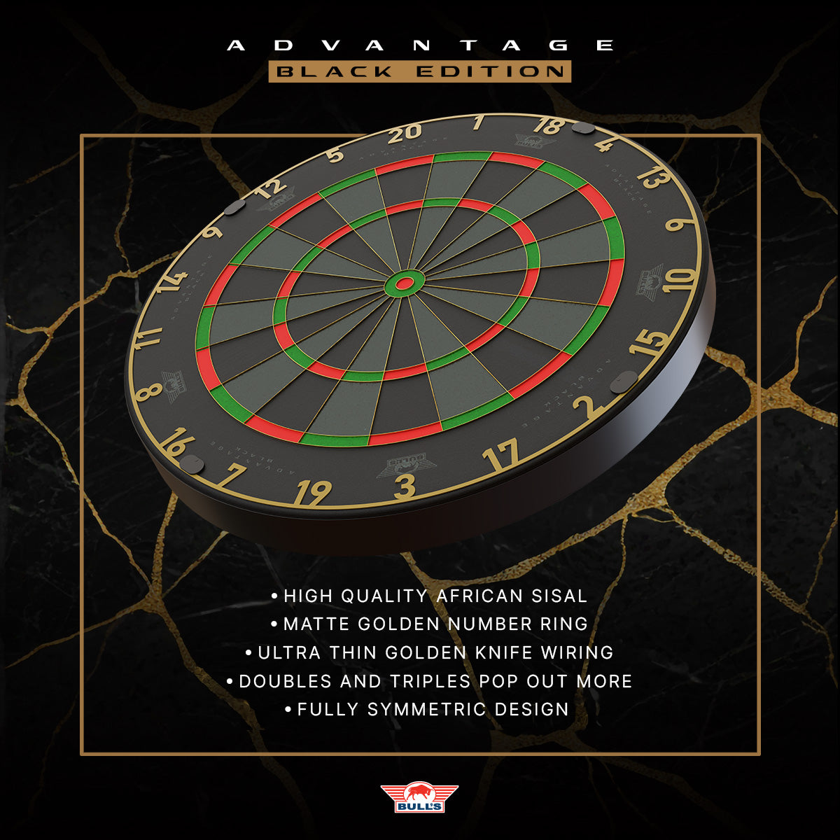 Bull's Advantage Black Dartboard