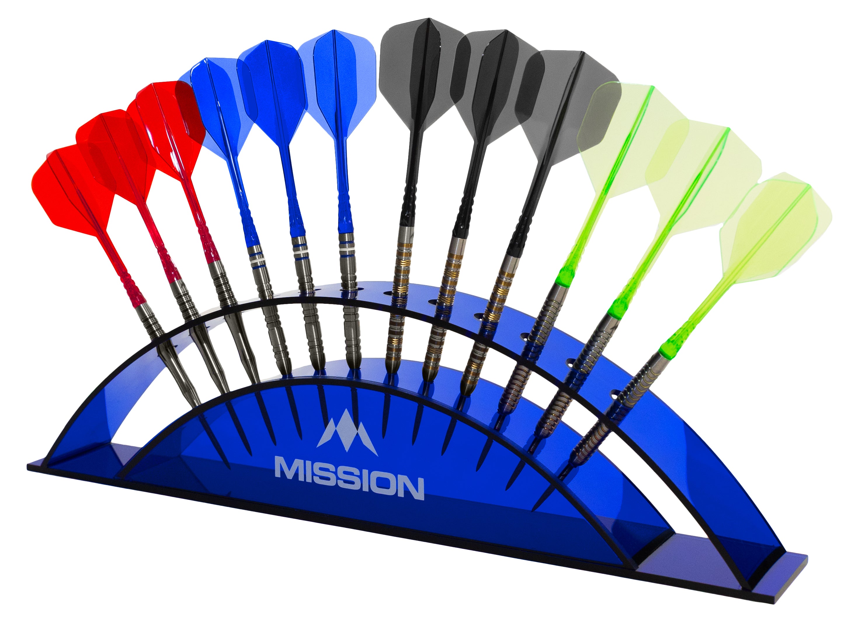 Mission Station 12 - holds 12 darts - Acrylic Darts Display Arc