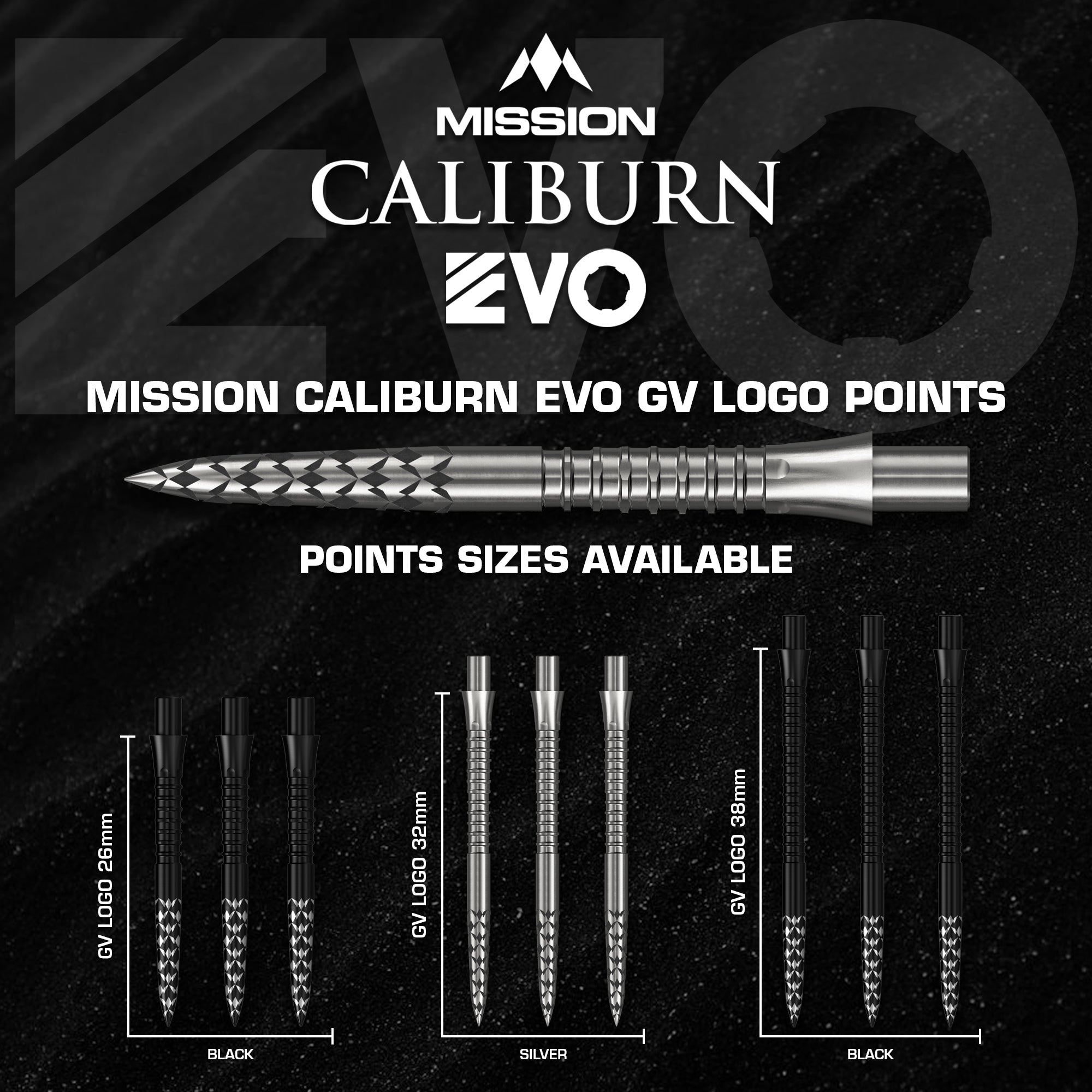 Mission Caliburn Evo Dart Points - GV Logo