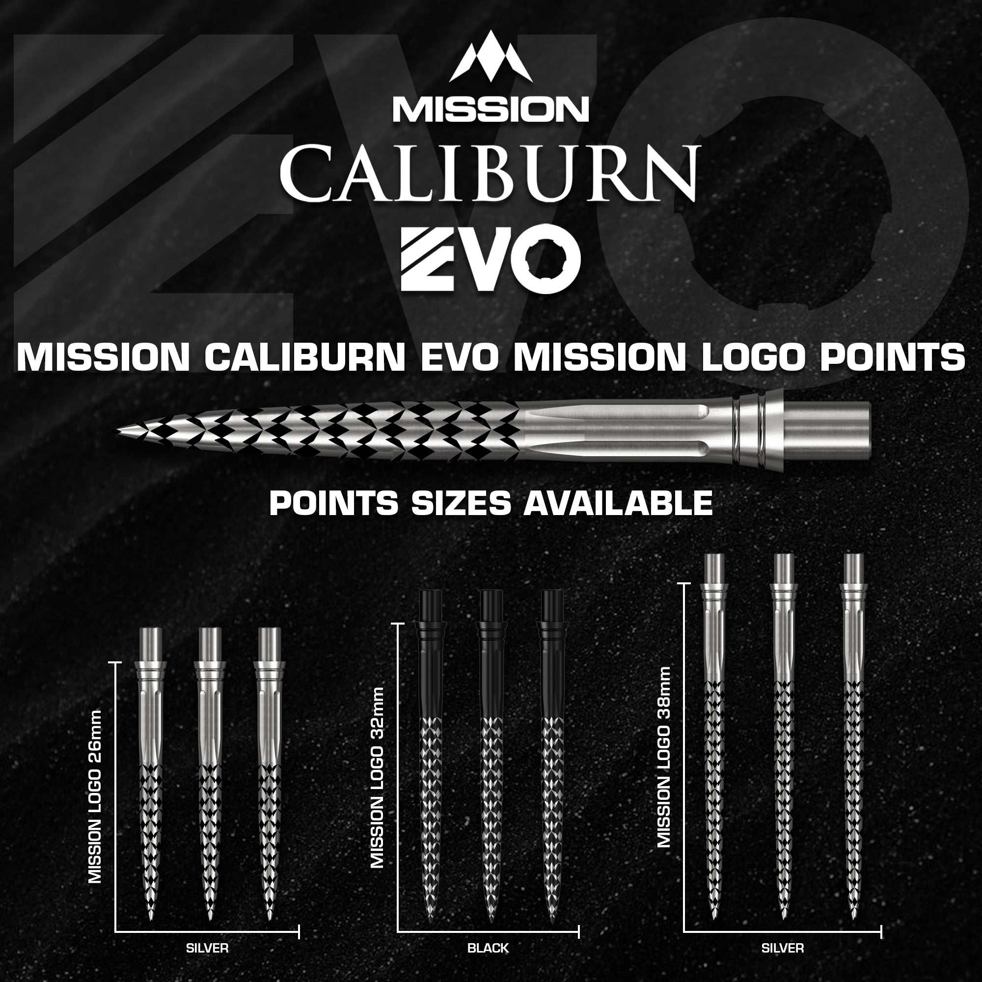 Mission Caliburn Evo Dart Points - Mission Logo