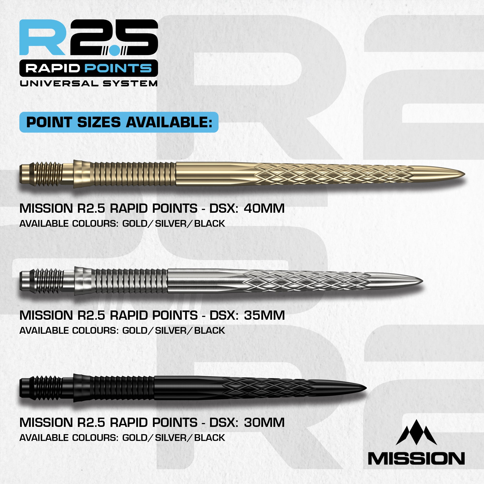 Mission R2.5 Rapid Dart Points - DSX
