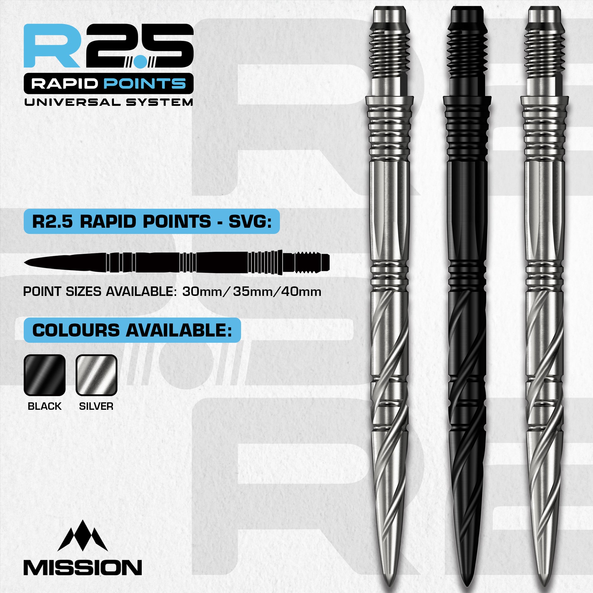 Mission R2.5 Rapid Dart Points - SGV