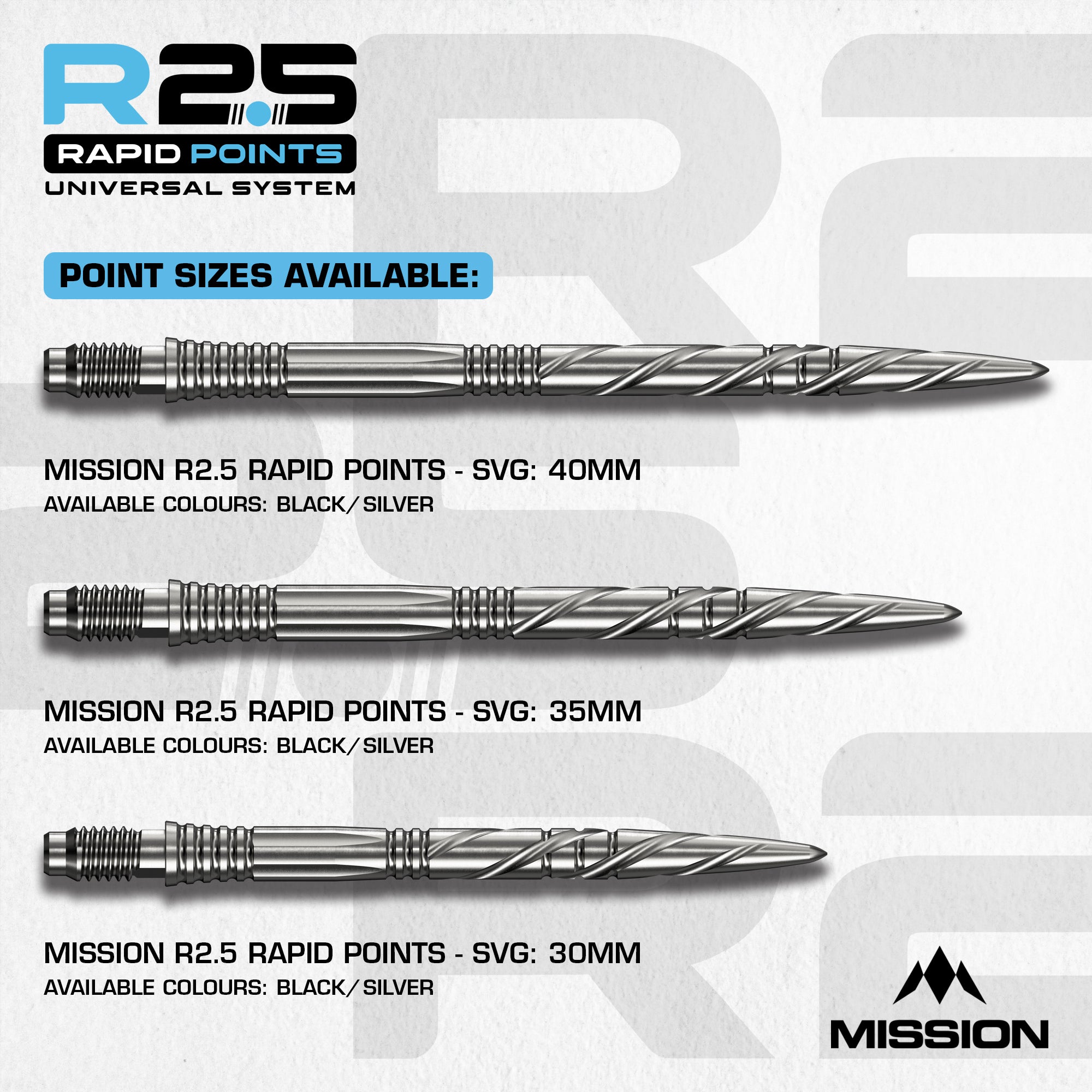 Mission R2.5 Rapid Dart Points - SGV